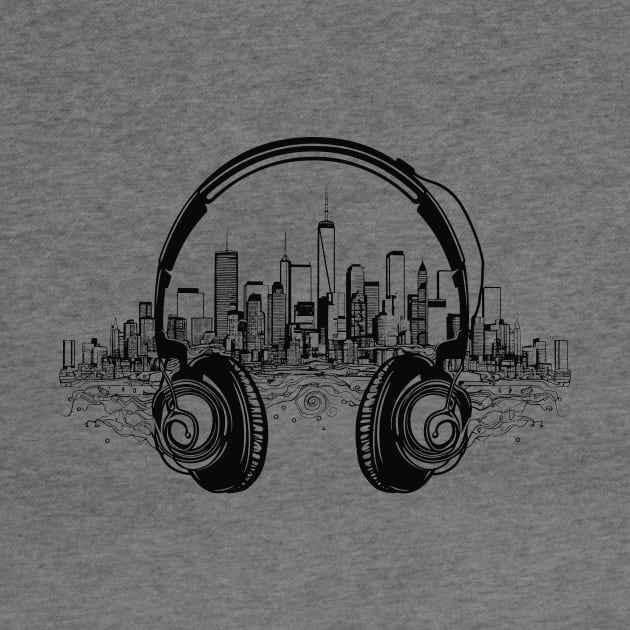 Music Headphone City Rhyme Wonderful Vibes Vector Graphic by Cubebox